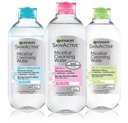 skinactive micellar cleansing water product line